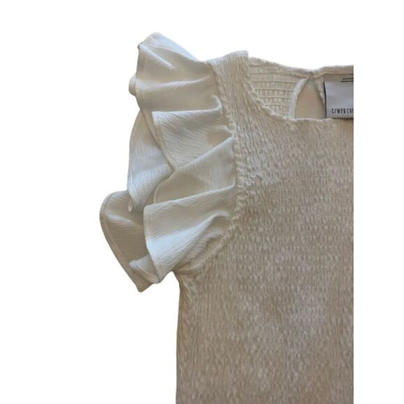 C/Meo Collective Sleeveless Stretch White Ruffle Bodycon Dress Size XS - Picture 5 of 7